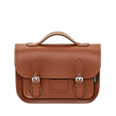 Leather Midi Satchel - Chestnut