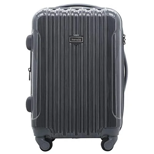 kensie Women's Alma Hardside Spinner Luggage, Gun Metal, Carry-On 20-Inch