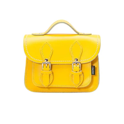 Handmade Leather Micro Satchel - Pastel Daffodil Yellow