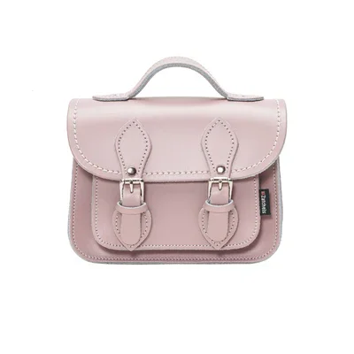 Handmade Leather Micro Satchel - Rose Quartz