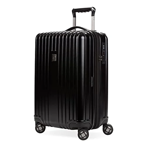 SwissGear 7910 Hardside Expandable Spinner Wheel Luggage with TSA Lock and USB, Black, Carry-On 20-Inch