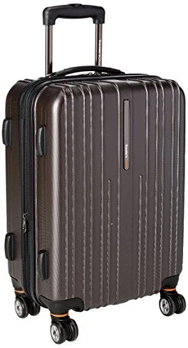 Traveler's Choice Tasmania 100% Pure Polycarbonate Expandable Spinner Luggage, Dark Brown, Carry-on 20-Inch