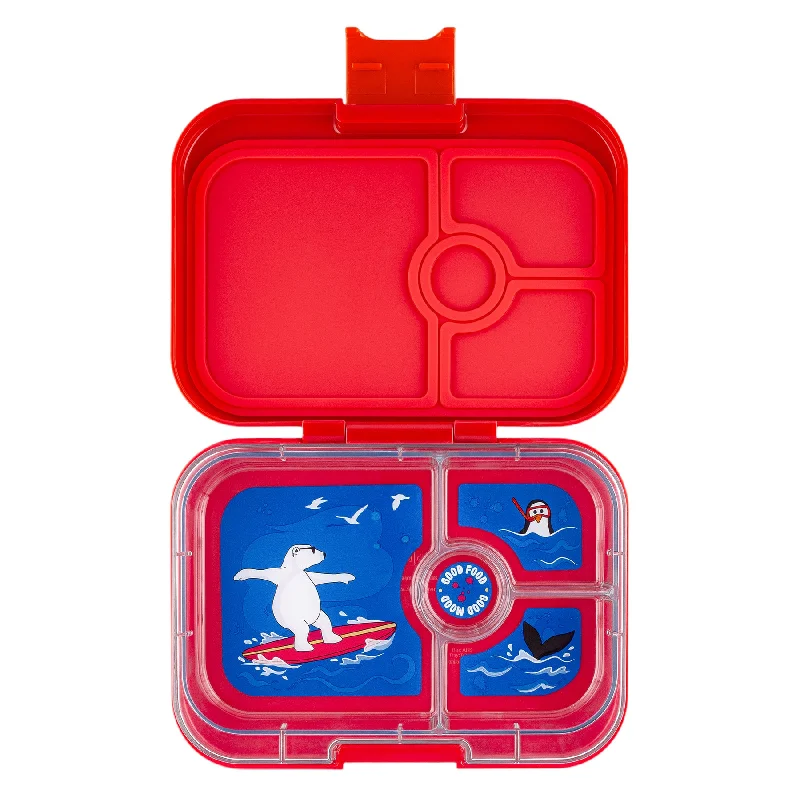 Yumbox Panino 4-Compartment Lunch Box - Roar Red Polar Bear