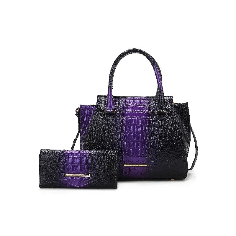 Bently Croc-Embossed Tote and Set