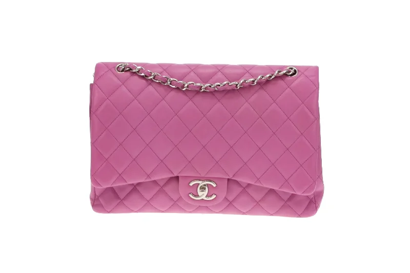 Chanel Pink Maxi Double Flap 14 Series