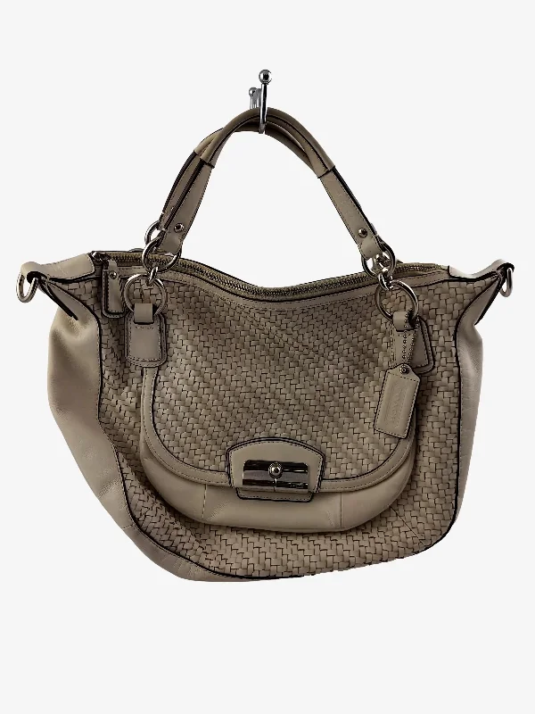 Coach Kristin Woven Leather Satchel Bag