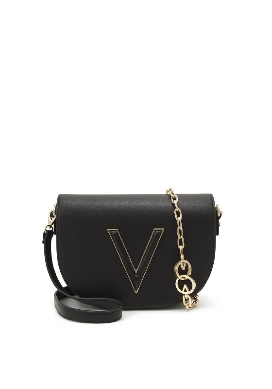 Valentino Coney Crossbody Saddle Bag, Black