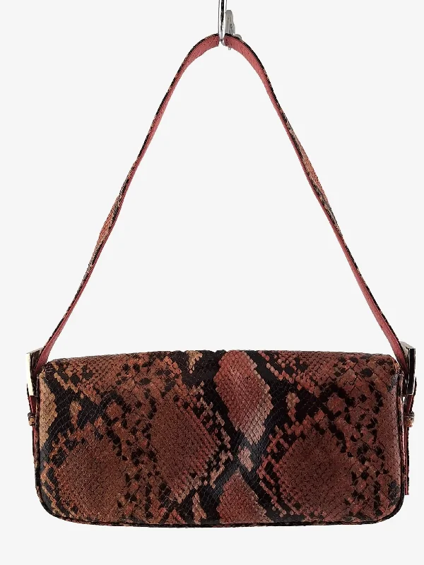 Country Road Blush Snakeskin Small Elongated Shoulder Bag