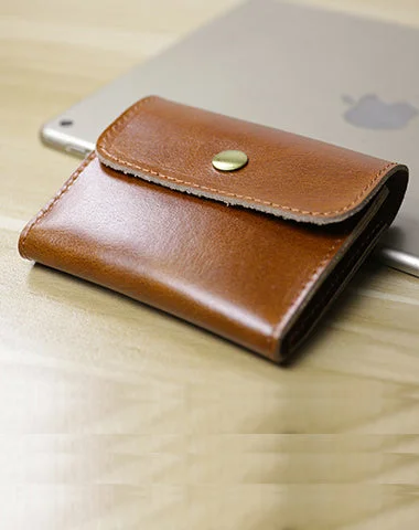 Cute Women Leather Mini Zip Coin Wallet Tan Change Wallets Slim Billfold Wallet For Women