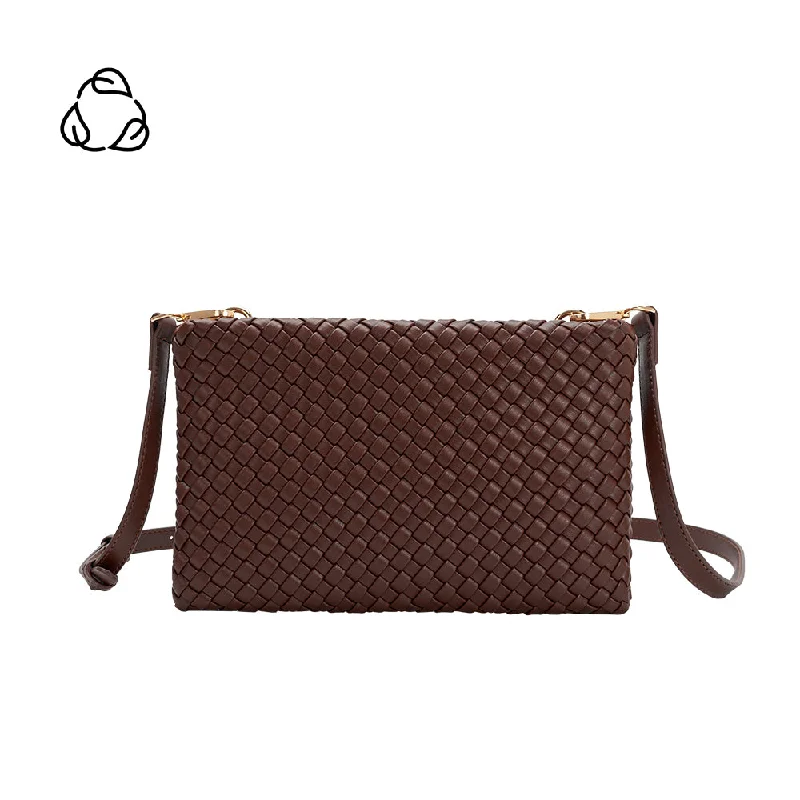 Daisy Espresso Woven Recycled Vegan Crossbody