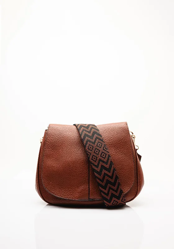 Zen Collection Woven Strap Crossbody Bag, Brown