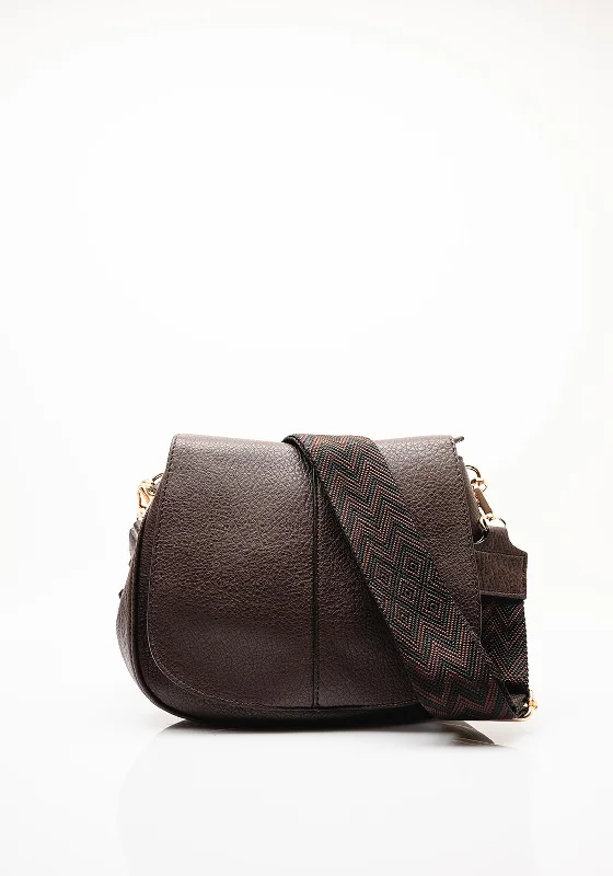 Zen Collection Woven Strap Crossbody Bag, Dark Brown