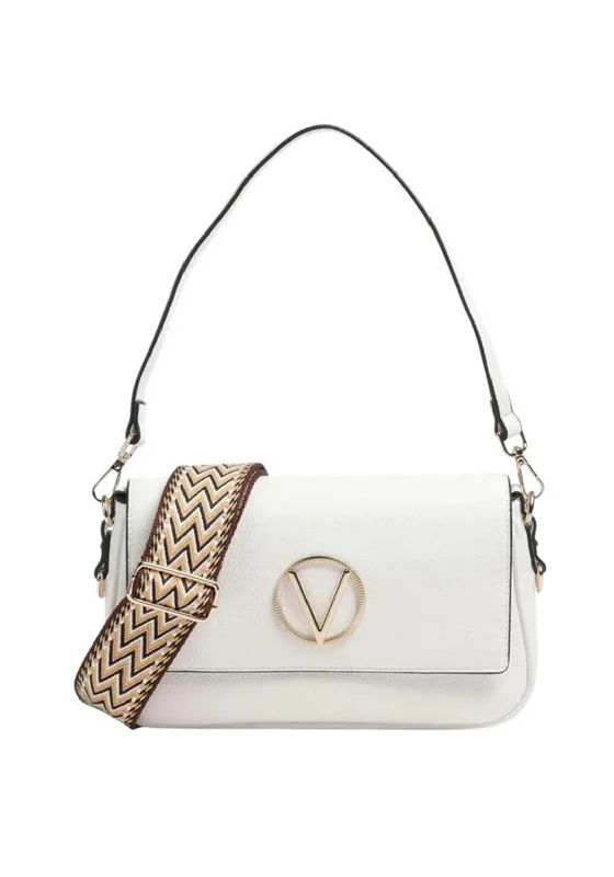 Valentino Katong Pebbled Leather Crossbody Bag, White