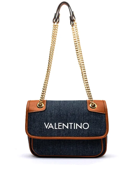 Valentino Leith Medium Shoulder Bag, Blue Denim