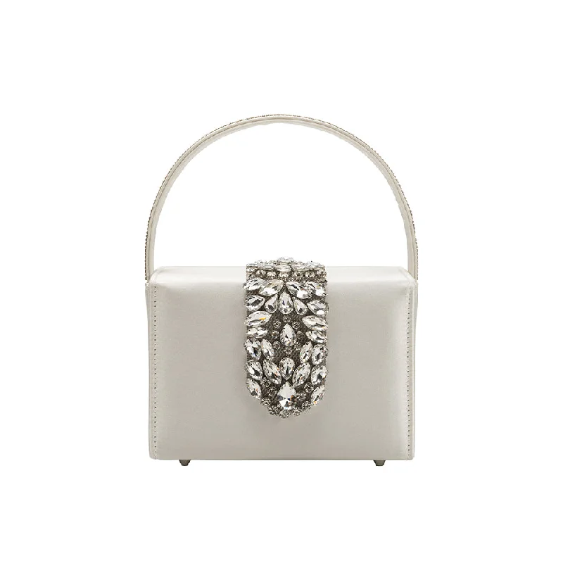 Liliana White Satin Crossbody