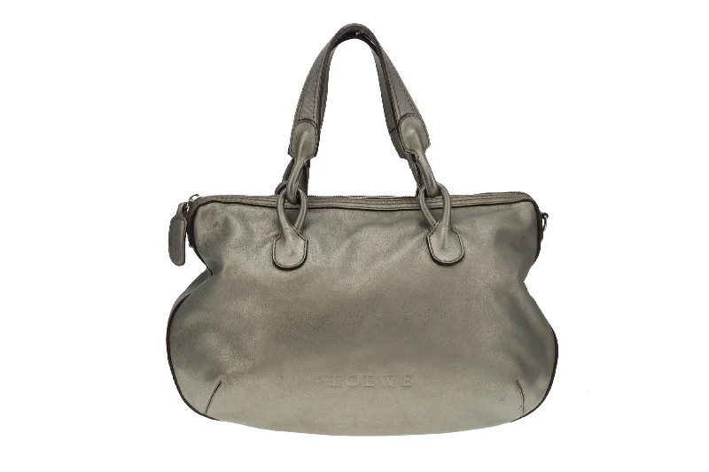 Loewe Metallic Green Leather Fiesta Hobo