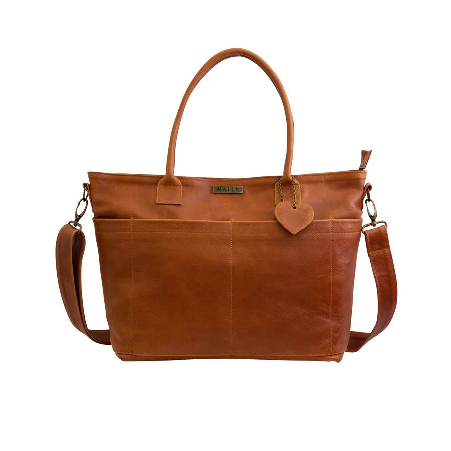 Mally Beula Leather Baby Bag | Toffee