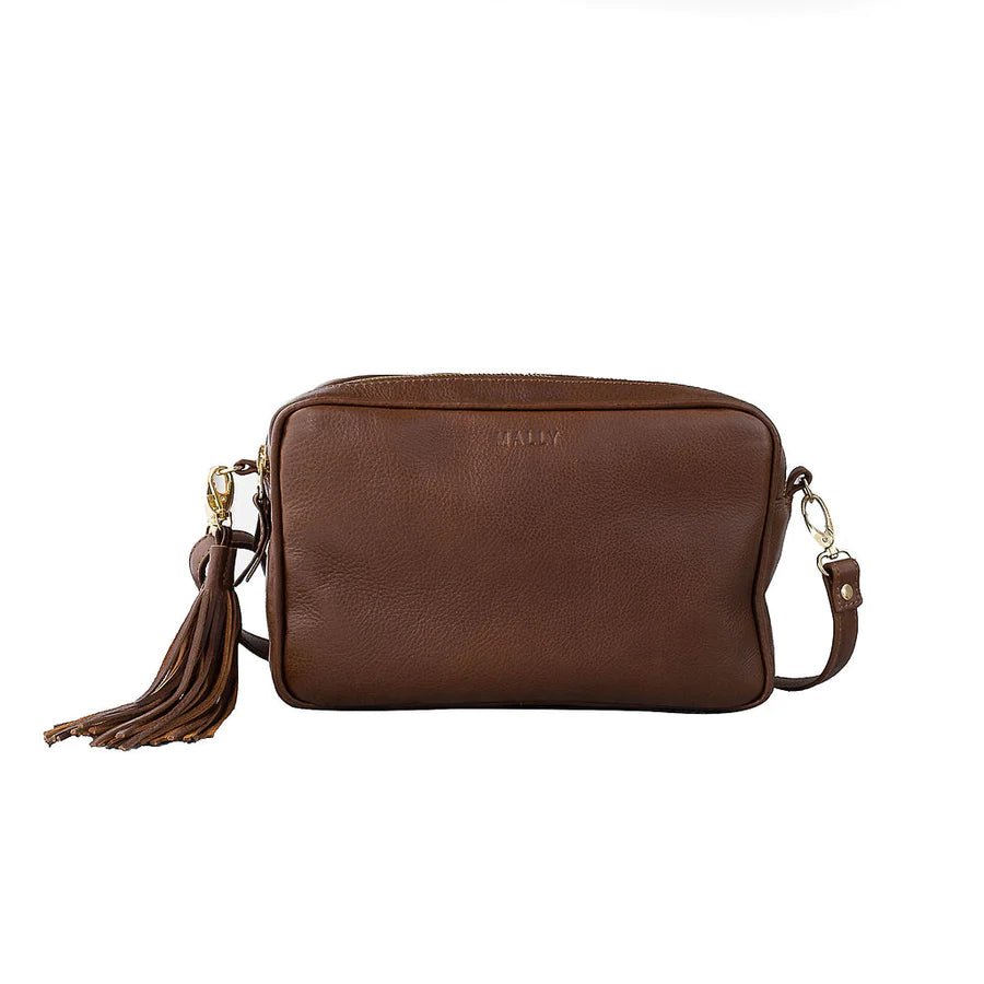 Mally Suzie Leather Sling Bag | Saddle