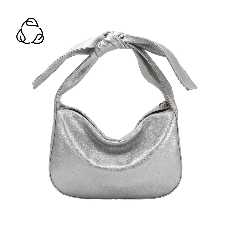 Marni Silver Crinkle Bow Crossbody Bag