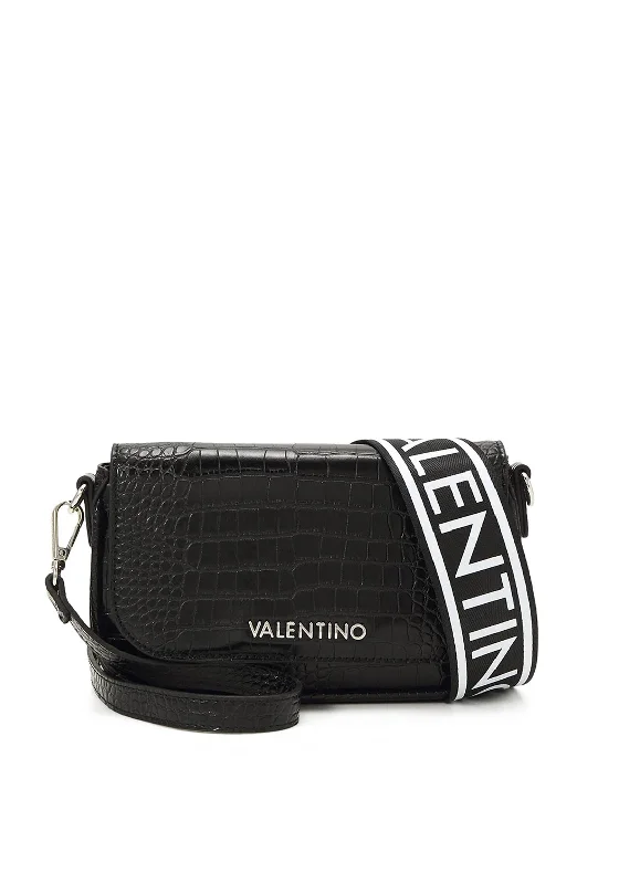 Valentino Miramar Croc Crossbody Bag, Black