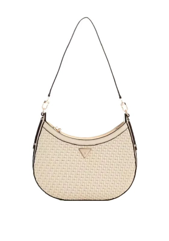 Guess Murielle Woven Effect Crossbody Bag, Cream