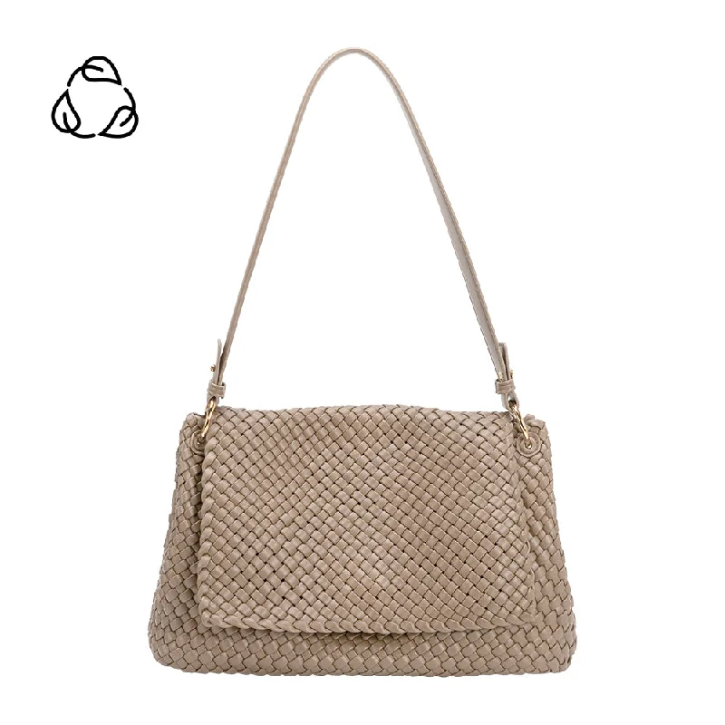 Natalia Taupe Woven Recycled Vegan Shoulder Bag