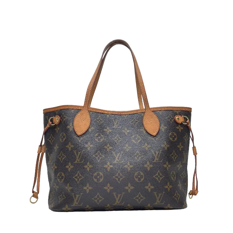 Neverfull PM Brown Tote Bag in Monogram Coated Canvas, Gold hardware