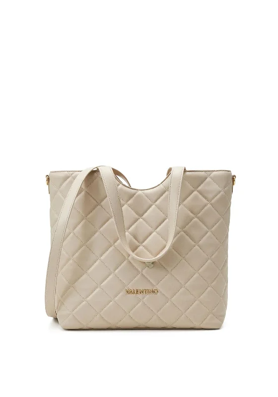 Valentino Ocarina Large Quilted Tote Bag, Ecru