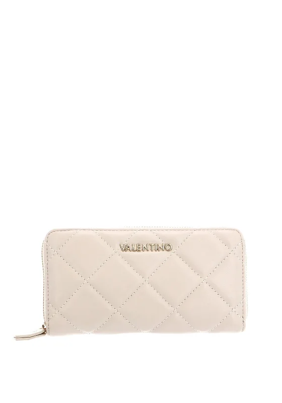 Valentino Ocarina Large Zip Around Wallet, Ecru