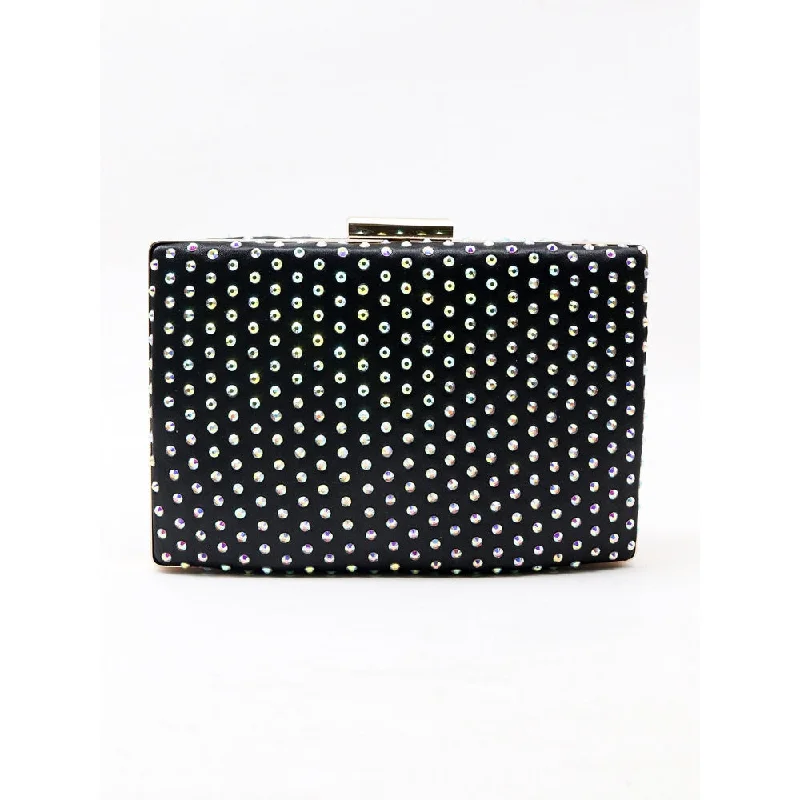 Odette Black Solid Plain Clutches