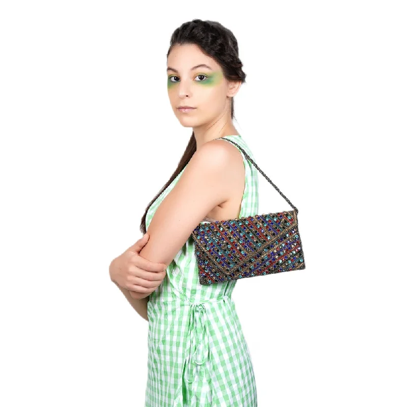 Odette Multi-Color Glitzy Envelope Clutch