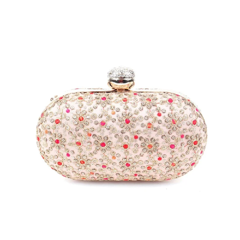 Odette Pink Embellished Clutch