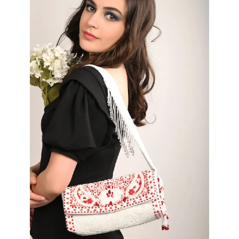 Odette White-Red Must have Envelope Clutch