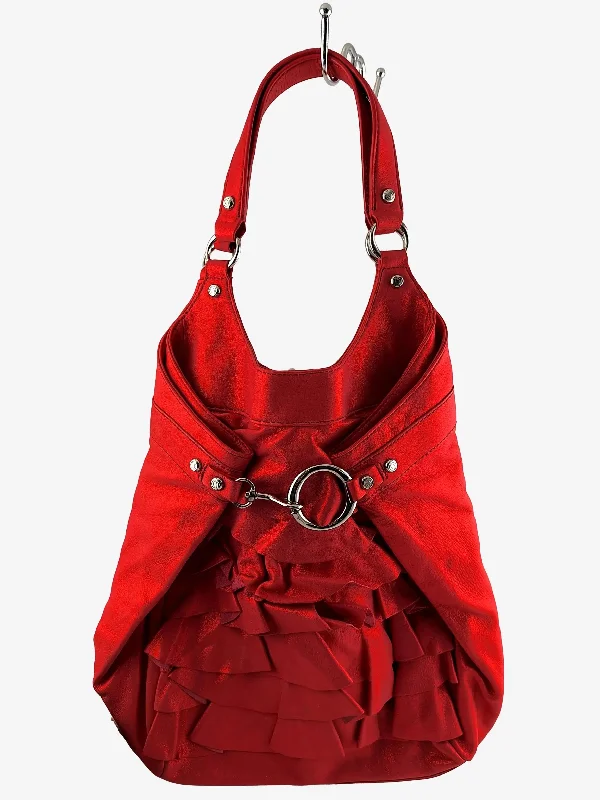 Oroton Large Frilled Shimmering Shoulder Bag