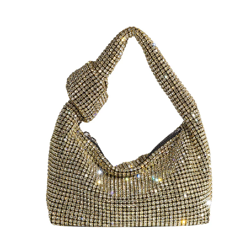 Reena Gold Crystal Top Handle Bag