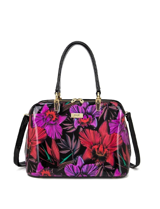 Serenade - SF15-8137 Orchid Triple Compartment Leather Bag