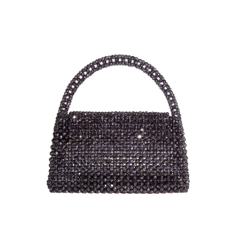 Sherry Black Beaded Top Handle Bag - FINAL SALE