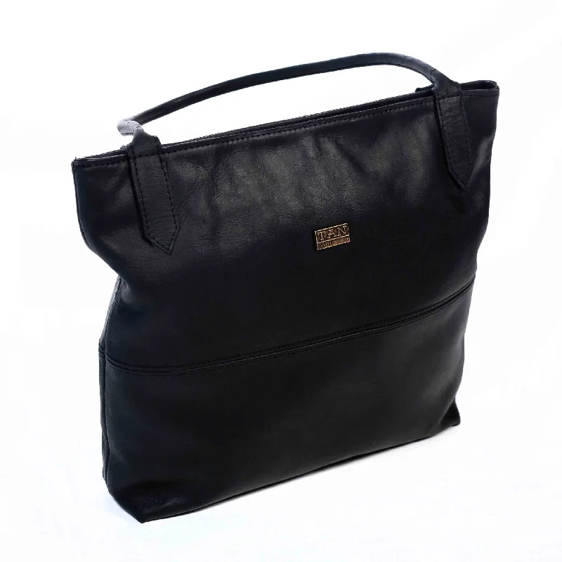 Tan Leather Goods - Ashley Leather Handbag | Black