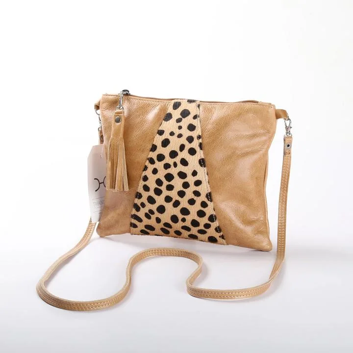 Thandana Crossover Animal Print Leather Handbag