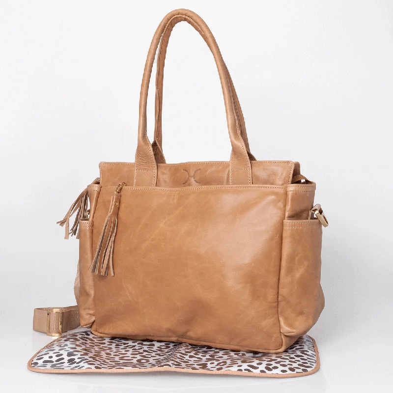 Thandana Noa Leather Nappy Bag | Hazelnut