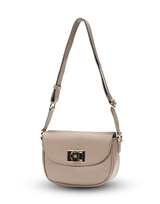 Tosca - TH051 Small Saddle flap handbag - Taupe