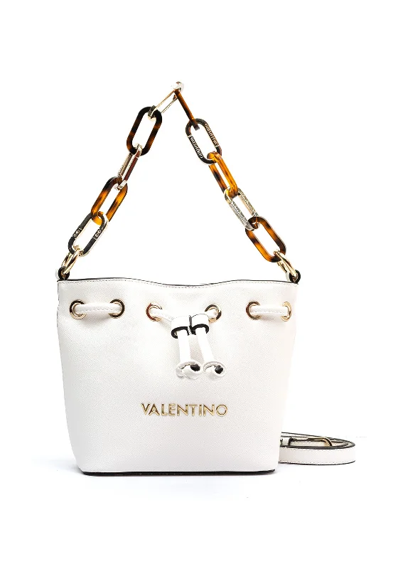 Valentino Bercy Nero Small Bucket Bag, White