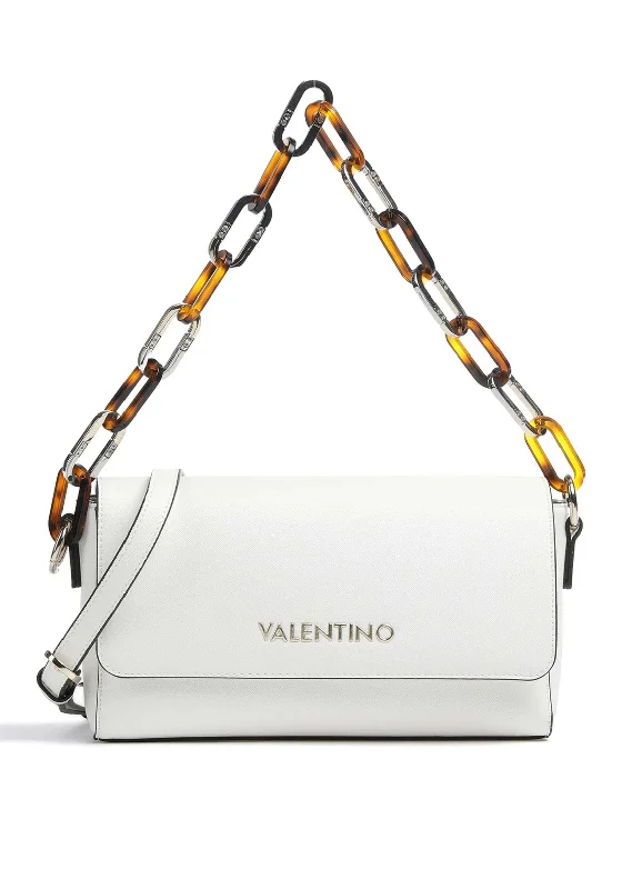 Valentino Bercy Folded Faux Leather Shoulder Bag, White