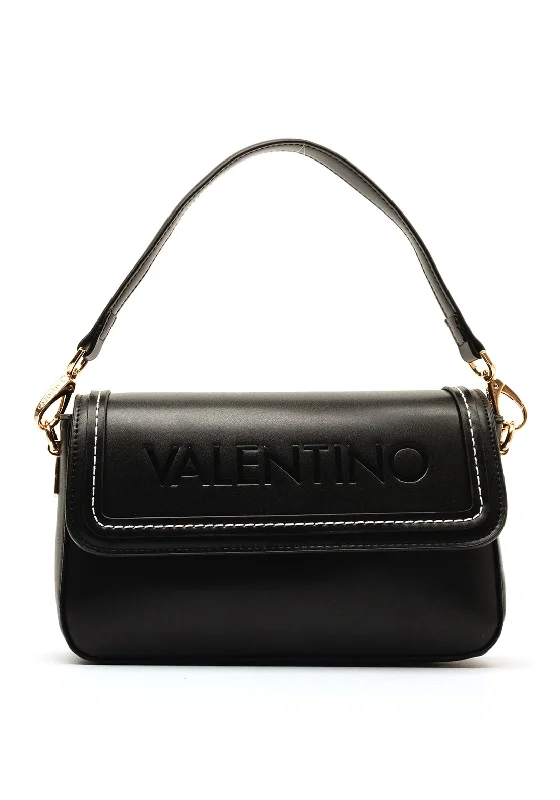 Valentino Tonga Contrast Stitch Shoulder Bag, Black