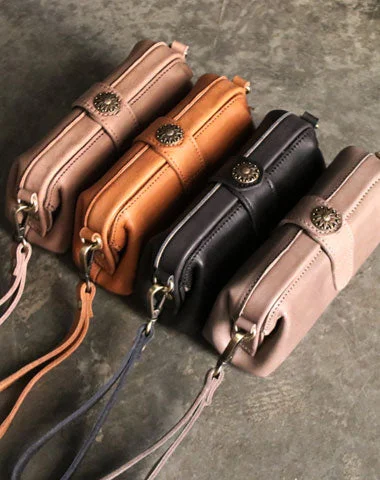 Vintage LEATHER Womens Wristlet Bag Doctor Long Wallet Mini Shoulder Bag FOR Women