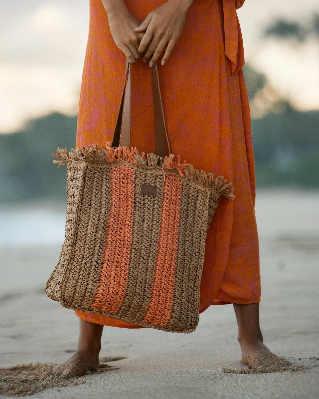 Wide Eyed Palms Woven Beach Bag - Natural