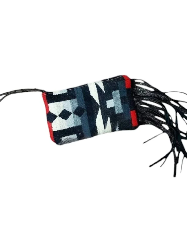 Women's Pendleton Fringe Wristlet Bag In Black