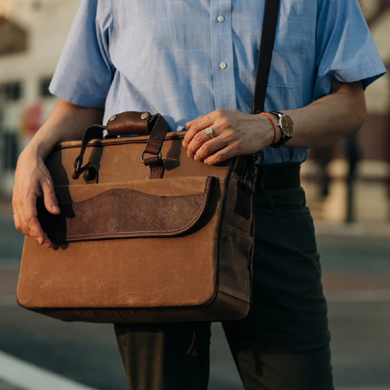 Campaign Waxed Canvas Briefcase