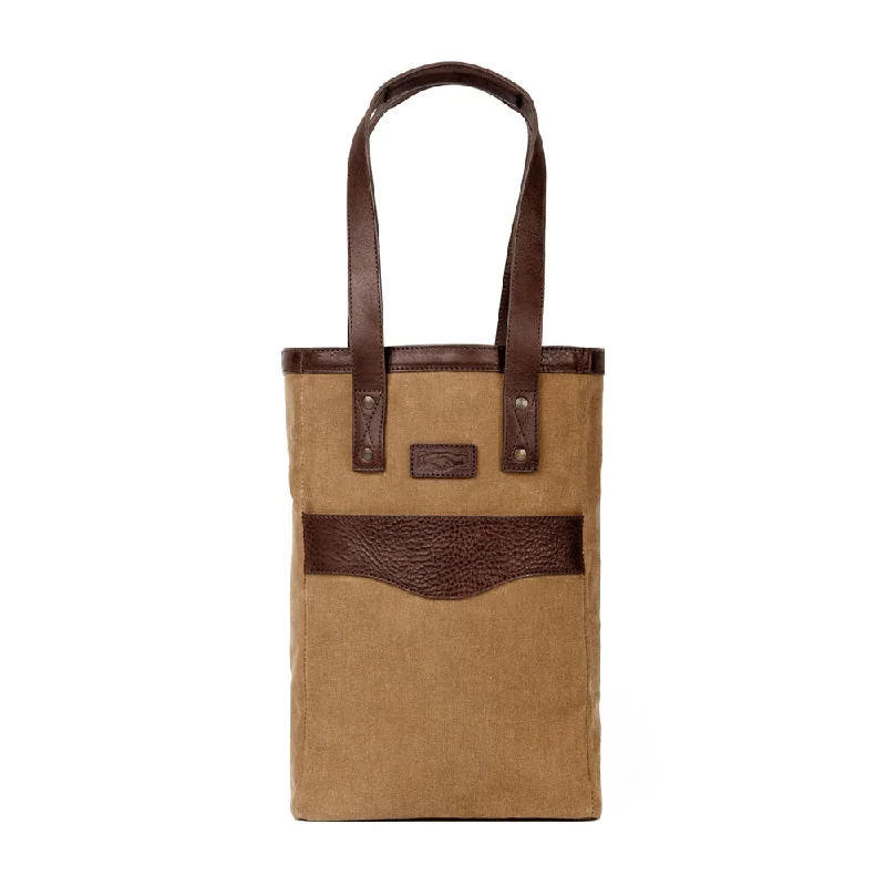 Campaign Waxed Canvas Two Bottle Wine Tote