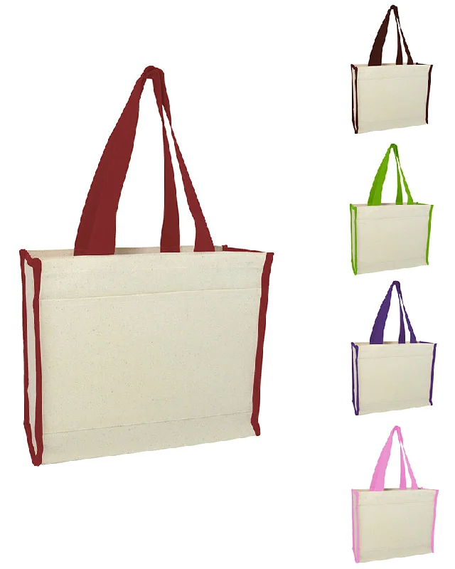 Heavy Canvas Tote Bag with Colored Trim - Alternative Colors